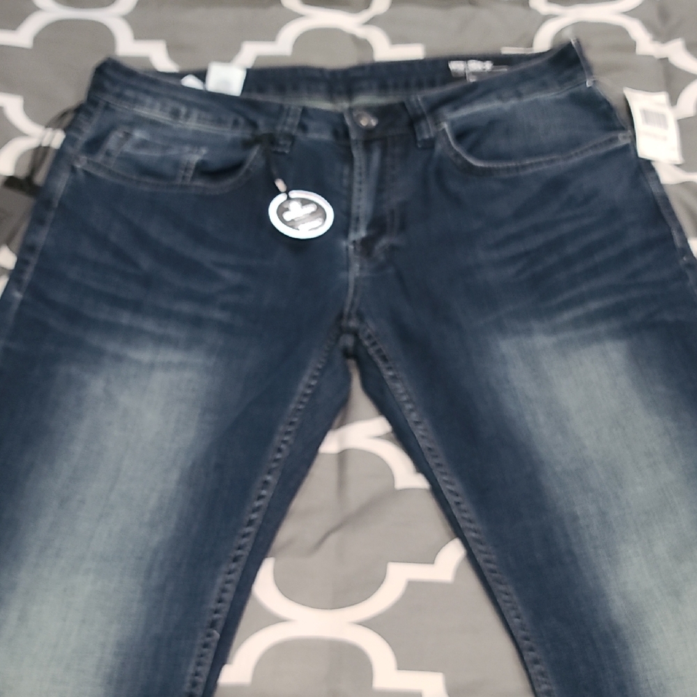 NWT Buffalo D. Bitton Men's Dark Blue Slim Straight Fit Stretch Jeans Sz: 32x30